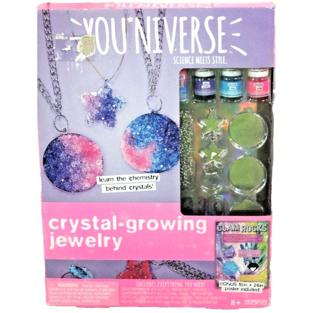 Youniverse Science Meets Style Crystal Growing Jewelry Chemistry Craft 8+ New